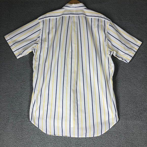 Ralph Lauren Men's Medium Blake Button Down Shirt Short Sleeve Pony Preppy White - Picture 2 of 9